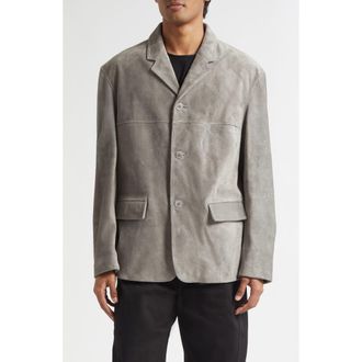 Christophe Lemaire Single Breasted Suede Jacket in Pebble Gray at Nordstrom, Size Medium
