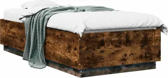 vidaXL Estructura De Cama Con Led Roble Ahumado 80 X 200 Cm Vidaxl