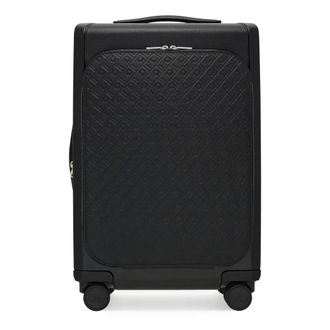 Ferragamo Monogram Semi-Rigid Cabin Trolley - Heren - Koffers - Zwart - Maat: ONE Size Leer