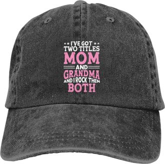 Generic Peak Cap Ive Got Two Titles Mom and Grandma Baseball Cap Sun Protection Baseball Hat Low Profile Sport Hat for Outdoor Office Climbing