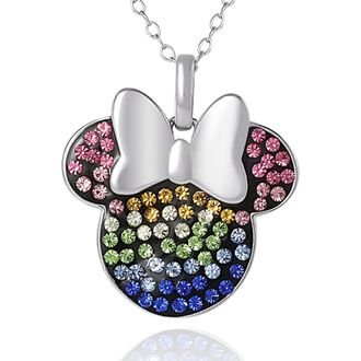 Disney Rainbow Crystal Pendant Necklace in Silver/Multicolor at Nordstrom