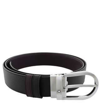 Montblanc Sartorial Leather Horseshoe Buckle Reversible Belt