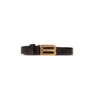 Balenciaga Bolero B Leren Riem - Dames - Accessoires - Bruin - Maat: 90 CM Leer