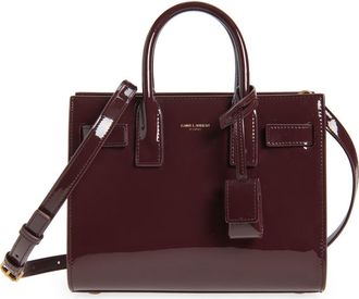 Saint Laurent Nano Sac de Jour Leather Tote in Dark Red Wine at Nordstrom