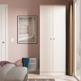 Welcome Furniture Tutbury Ready Assembled 2 Door Wardrobe in Kashmir Ash & Bardolino Oak - Welcome Furniture | TJ Hughes