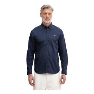 Lacoste Heren, Overhemden, Blauw, Maat: L Katoen