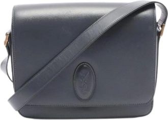 Saint Laurent Pre-owned Cross Body Bags, female, Gray, Size: ONE SIZE Pre-owned Leather shoulder-bags