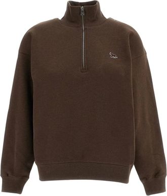 Maison Kitsun&eacute; Sudadera con cremallera Baby Fox - Sweatshirts & Hoodies - Mujer - Marr&oacute;n - XS