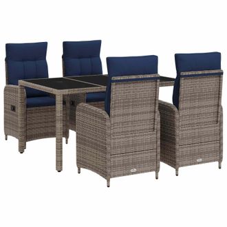 vidaXL Juego De Comedor Para Exteriores 5 Uds. Rat&aacute;n Sint&eacute;tico Vidaxl