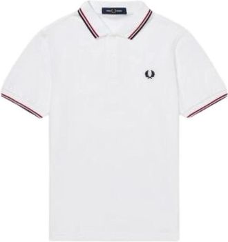 Fred Perry Dubbele Streep Piqu&eacute; Polo M3600 - Heren - Polos - Wit - 2XL - Katoen - Tops