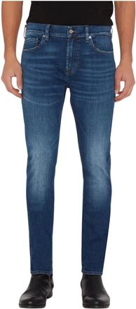 7 For All Mankind Jeans, Heren, Blauw, W36, Katoen, Slim Fit Jeans - Donkerblauw