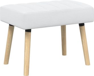 vidaXL Banco Con Tapizado En Canal Blanco 60 X 40 X 45 Cm Tela Vidaxl