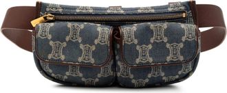 Celine Blue Brown Denim Leather Fanny Pack (Pre-Owned)