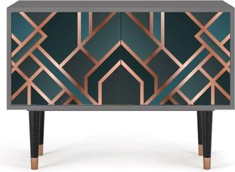 StoryZ Aparador bajo azul-verde 2 puertas L 94 cm