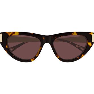 Chlo&eacute; 54mm Cat Eye Sunglasses in Shiny Dark Yellow Havana at Nordstrom