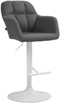 Clp Taburete De Bar Natoma En Tela Gris Oscuro Metal Blanco Mate