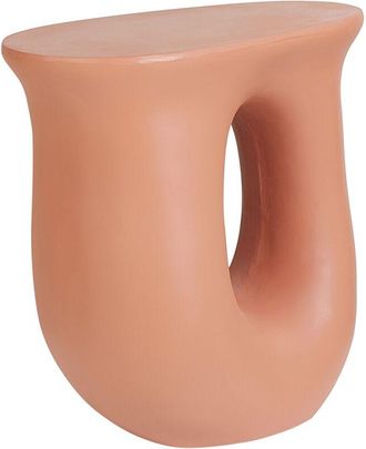 Beliani Beliani - Accent Side Table MgO Fiberglass Irregular Shape uv Stain Rust Water Wind Resistant Orange 42 x 28 cm Idro