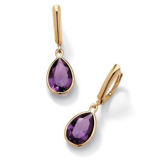 Palm Beach Jewelry Birthstone Earrings 14k Gold-plated Sterling Silver