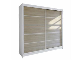 Mirjan24 Armario Closico 153, Blanco + Roble Sonoma, 215x180x58cm, Puertas De Armario: Correderas, N&uacute;mero De Estantes: 0