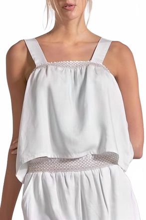 Elan Tank Top With Trim In White