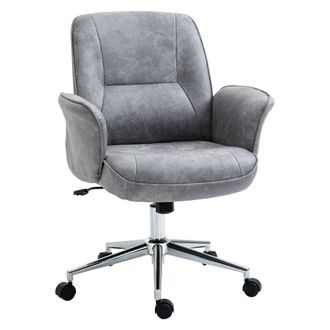 Vinsetto Swivel Computer Office Chair Mid Back Desk Chair for Home - Light Grey | TJ Hughes