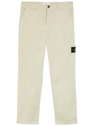 Stone Island Logo Stretch-cotton Trousers - Sand - 36 (W36 / XL)