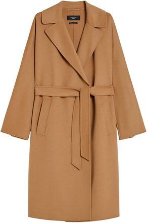 Max Mara Civada Coat - Dames - Jas met riem - Beige - S - Wol - Jassen