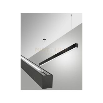 Fabas Luce Millet sospensione doppia emissione nera a led 3000K 3380+1290LM 23W- 15W prismatic on/off IP40 mt