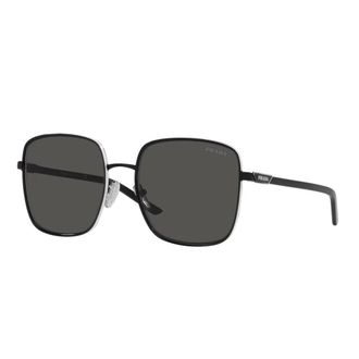 Prada Sunglasses, unisex, Black, 57 MM, Pillow Shape Sunglasses in Black
