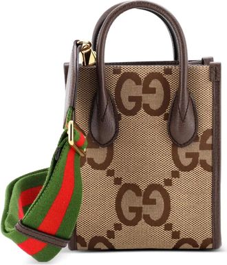 Gucci Vertical Tote Jumbo GG Canvas Mini crossbody bag - Bruin