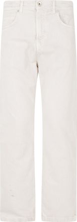 Eleventy Straight-Leg Sand-Colored Jeans with Concealed Closure and Classic Design