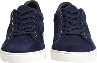 Dolce & Gabbana Blue Leather Suede Low Top Sneakers Mens Shoes