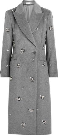SIMKHAI Ganni Embellished Wool-blend Coat - Grey - S (UK8-10 / S)