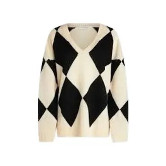 Ballantyne Truien & Vesten, Dames, Veelkleurig, M, Wol, Geometric-pattern V-neck Truien