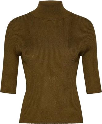 Marella Jersey de cuello alto 004 Olio - Knitwear - Mujer - Verde - S
