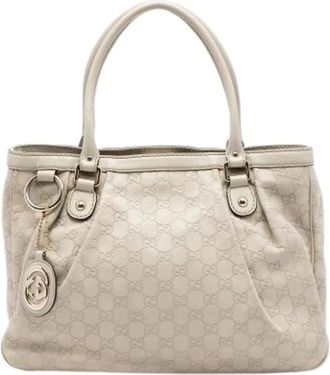 Gucci Pre-owned Handbags, female, Beige, Size: ONE SIZE Pre-owned Vintage Tote