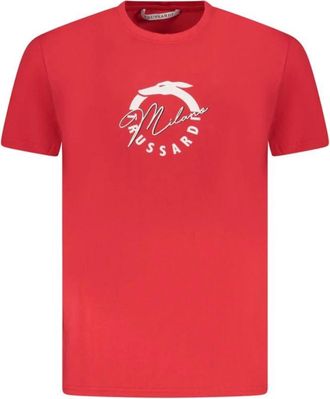 Trussardi Rode Katoenen Heren T-Shirt Korte Mouw - Heren - T-shirts - Rood - XL - Katoen - Tops
