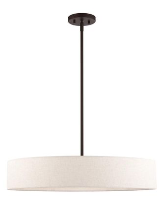 Livex Lighting 5-Light Bronze With Antique Brass Accents Pendant