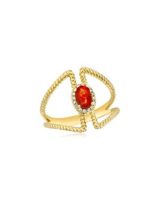 Diana M. Jewels Fine Jewelry 14K 0.47 Ct. Tw. Diamond & Emerald Half-Eternity Ring