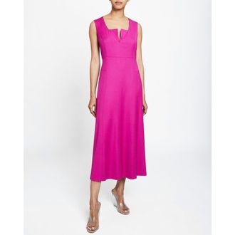Santorelli BELLE Sleeveless Midi Dress with Front Seam Detail in Fuchsia at Nordstrom, Size 40