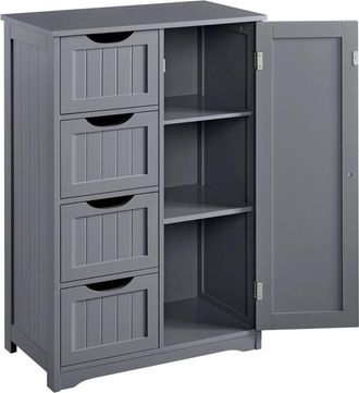 Yaheetech Armadietto/Mobiletto Bagno Cucina Terra con Cassetti Piano Regolabile e Una Anta Grigio Scuro - Yaheetech