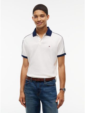 Tommy Hilfiger Mens Regular Fit Contrast Trim Polo - Ivory Petal - XL