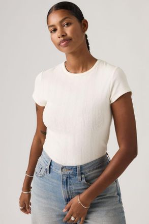 Levi's Dry Goods Tee - Donna - XS - Bianco / Egret Pointelle