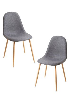Regalos Miguel Packs Sillas Comedor - Pack 2 Sillas Teok Tela - Gris Oscuro
