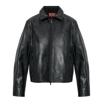 Diesel L-Amar-Fem-S2 Leren Jas - Dames - Leren en Su&egrave;de Jassen - Zwart - XS - Leer - Jassen