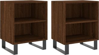 vidaXL Comodini Rovere Marrone 2 Pz 40x30x50 Cm In Legno Multistrato - Vidaxl
