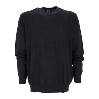 A|X Armani Exchange Round-neck Knitwear, male, Blue, Size: 2XL Stylish Ub101 Shirt
