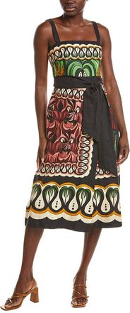 Farm Rio Farm Rio Linen-Blend Coconut Tree Flow Scarf Dress