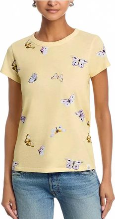 Rag & Bone Short Sleeve Tammy Butterfly Tee In Yellow