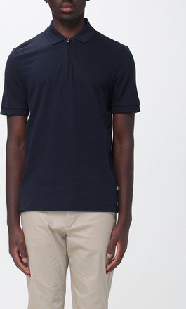 HUGO BOSS Polo in misto cotone con zip